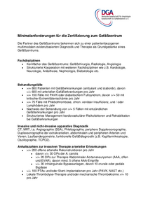 Minimalanforderungen Gefäßzentren DGA 2026